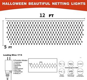 img 3 attached to Halloween 360 LED Net Lights - Funpeny, 9.8ft x 6.6ft, 8 Modes Waterproof Connectable Decorations for Outdoor Garden Party - Orange