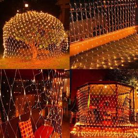 img 2 attached to Halloween 360 LED Net Lights - Funpeny, 9.8ft x 6.6ft, 8 Modes Waterproof Connectable Decorations for Outdoor Garden Party - Orange