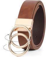 👗 jasgood women's leather reversible double rotate belt and accessory for enhanced style logo