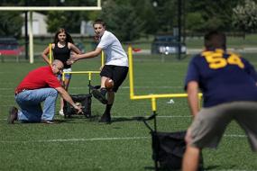 img 1 attached to QB54 Ultimate Football Yard Game Set - Outdoor Football Toss for Tailgating, Backyard, Beach, Park, Tournaments, Sports Training - Score Touchdowns, Kick Field Goals