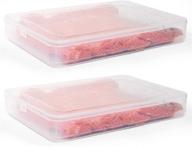 clear plastic bacon keeper container - 2 pack food storage with lid for refrigerator, stackable portable freezer storage containers for produce, fruits, vegetables, meat, and fish логотип