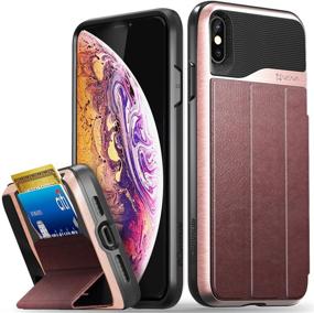 img 4 attached to 📱 Vena vCommute iPhone Xs Max Wallet Case - Military Grade Protection, Flip Leather Cover with Card Slot Holder and Kickstand - Rose Gold