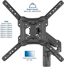 img 3 attached to 📺 VIVO Premium Aluminum Single TV Wall Mount: Adjustable Arm for 23-55 inch Screens, VESA 400x400 Compatibility
