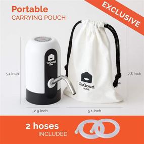 img 3 attached to 🚰 Portable Water Dispenser 5 Gallon Bottle by SoGood - Includes Carrying Pouch and 2 Hoses - Automatic Drinking Water Pump - BPA Free - USB Charging - Ideal for Outdoor or Kitchen Use