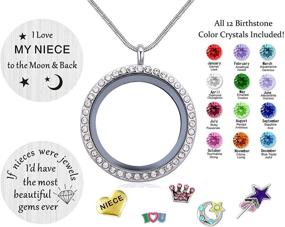 img 3 attached to 🎁 Top Gift Ideas: Living Memory Locket Necklace Pendant for Aunt and Niece - Includes Charm & Birthstone - Ideal for Women, Girls, and Teen Girls