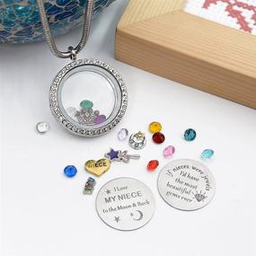 img 2 attached to 🎁 Top Gift Ideas: Living Memory Locket Necklace Pendant for Aunt and Niece - Includes Charm & Birthstone - Ideal for Women, Girls, and Teen Girls