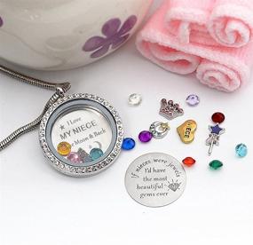 img 1 attached to 🎁 Top Gift Ideas: Living Memory Locket Necklace Pendant for Aunt and Niece - Includes Charm & Birthstone - Ideal for Women, Girls, and Teen Girls