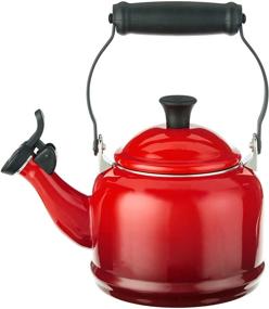 img 3 attached to 🍵 Чайник Le Creuset с эмалевым покрытием на стали Cerise Деми и комплект керамической посуды - 1,25 квт. Чайник и 2 кружки (14 унции) - QS9403-67, 3