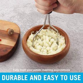 img 2 attached to 🥔 Stainless Steel Mash Potato Masher: Sturdy Construction for Easy Usage | Kitchen Tool for Mashed Potatoes, Avocado, and Beans