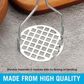 img 1 attached to 🥔 Stainless Steel Mash Potato Masher: Sturdy Construction for Easy Usage | Kitchen Tool for Mashed Potatoes, Avocado, and Beans