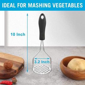 img 3 attached to 🥔 Stainless Steel Mash Potato Masher: Sturdy Construction for Easy Usage | Kitchen Tool for Mashed Potatoes, Avocado, and Beans