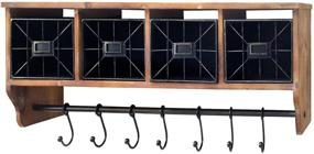 img 4 attached to 🧺 LAKUKU Wall Mounted Coat Rack Shelf with Adjustable Hooks and 4 Baskets for Organization in Entrance, Bathroom, Living Room, and Kitchen