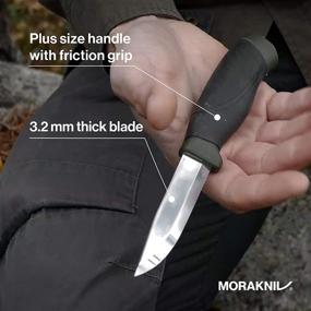 img 2 attached to Morakniv Companion Heavy Duty Knife - Sandvik Carbon Steel Blade, Military Green (M-12494): Durable and Versatile Tool for Outdoor Enthusiasts