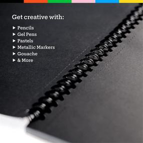 img 3 attached to 📒 9X12 Black Sketch Pad: Spiral-Bound Book of 32 Sheets Crisp Black Perforated Paper - Sketchpad