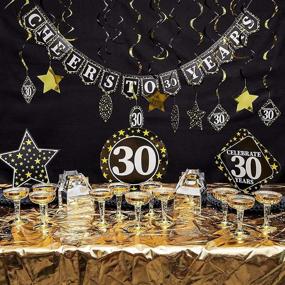 img 3 attached to Set of 3 Juvale 30th Birthday Honeycomb Table Centerpieces - Party Decorations in 3 Star Designs