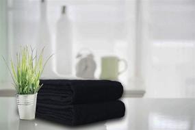 img 3 attached to Elvana Home 8 Piece Towel Set 100% Ring Spun Cotton, 2 Black Bath Towels 27x54, 2 Hand Towels 16x28 and 4 Washcloths 13x13 - Ultra Soft Highly Absorbent Machine Washable Hotel Spa Quality