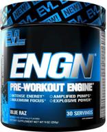 💪 boost energy, power, and focus with evlution nutrition engn pre-workout, pikatropin-free (blue raz) - 30 servings logo