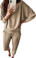 prettygarden women's solid color sweatsuit: long sleeve pullover & long pants - stylish tracksuit логотип