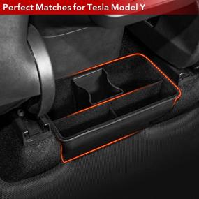 img 1 attached to Улучшенный органайзер задней центральной консоли для Tesla Model Y 2020-2021 📦 с ABS покрытием, задним ящиком для хранения, средним бином и держателем для кружек.