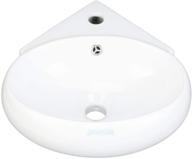 💦 asme compliant corner sink - single hole, scratch and stain resistant finish, wall/counter mount logo