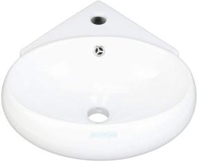 img 4 attached to 💦 ASME Compliant Corner Sink - Single Hole, Scratch and Stain Resistant Finish, Wall/Counter Mount