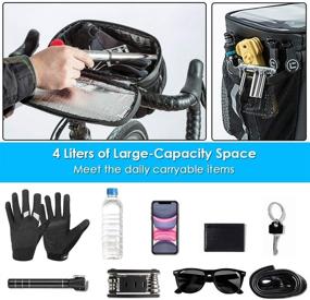 img 1 attached to 🚲 WOTOW Bike Handlebar Insulated Bag: Phone Holder, Cooler Storage Pouch, Touch Screen, Cycling Accessories for Hiking & Travel