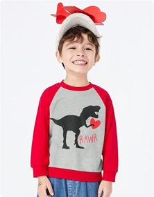 img 3 attached to 👕 Toddler Boys Elephant & Dinosaur Sweatshirts - Long Sleeve Sport Pullover Crewneck Tops Tees for Kids, Ages 2-7 Years