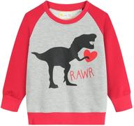 👕 toddler boys elephant & dinosaur sweatshirts - long sleeve sport pullover crewneck tops tees for kids, ages 2-7 years logo