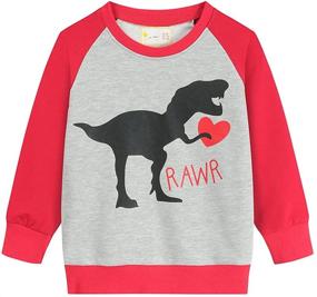 img 4 attached to 👕 Toddler Boys Elephant & Dinosaur Sweatshirts - Long Sleeve Sport Pullover Crewneck Tops Tees for Kids, Ages 2-7 Years