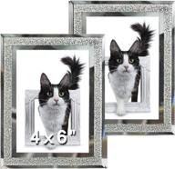 🖼️ sparkling 4x6 picture frames - set of 2 glass photo frames for tabletop display логотип