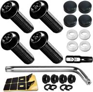 aootf anti theft license plate screws: secure your car tag and frame with black locking screws, mounting hardware kit included - m6 stainless steel screws, caps, fasteners nuts, rattle proof pads logo
