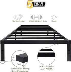 img 2 attached to 45MinST Twin 14-Inch Platform Bed Frame - Easy Assembly Mattress Foundation, 3000 lbs Heavy Duty Steel Slat, Noise-Free & Box Spring Not Required