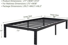 img 3 attached to 45MinST Twin 14-Inch Platform Bed Frame - Easy Assembly Mattress Foundation, 3000 lbs Heavy Duty Steel Slat, Noise-Free & Box Spring Not Required