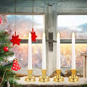 img 3 attached to MIXALY 7.9-Inch LED Taper Candles - Set of 6 with Remote Timer - Battery Operated Flameless Flickering Window Candles - Nifty Flame and Removable Candlesticks - Ideal for Dinner, Party, and Wedding Decor