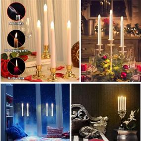 img 1 attached to MIXALY 7.9-Inch LED Taper Candles - Set of 6 with Remote Timer - Battery Operated Flameless Flickering Window Candles - Nifty Flame and Removable Candlesticks - Ideal for Dinner, Party, and Wedding Decor