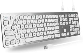 img 4 attached to 💻 X9 Performance Wired Keyboard for Laptop or Desktop - Plug and Play USB Keyboard with Dual USB ports - Convenient Full Size Computer Keyboard Wired with 17 Shortcuts - Specifically Designed for Windows PC