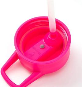 img 2 attached to Wide-Mouth Straw Lid with Handle: Pack of 3 - Water Bottle Lid Compatible with 12-64 OZ Most Sports Water Bottles