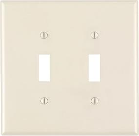 img 1 attached to Leviton PJ2-T 2-Gang Toggle Switch Wallplate: Midway Size & Elegant Light Almond Color