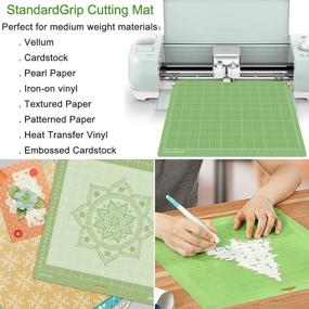 img 2 attached to 🔪 High-Quality CJRSLRB 5Pack StandardGrip Cutting Mat for Maker/Explore Air 2/Air/One, 12"x12" Square Adhesive Sticky Green Cutting Mats