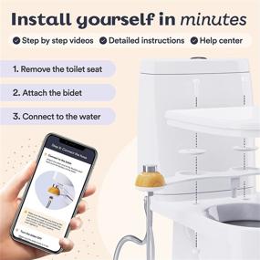 img 2 attached to 🚽 Betterway Bidet Toilet Seat Attachment - Enhanced Comfort with Non-Electric Self-Cleaning Sprayer & Pressure Control - Easy Installation Guide and Complete Set of Parts (Bamboo)