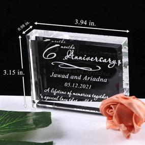 img 1 attached to Personalized Wedding Anniversary Gift for Couple - Romantic Custom Name & Year Laser Engraved Crystal Sign, Unique Gift for Him/Her