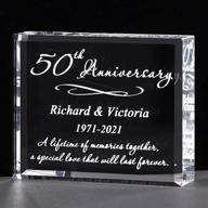 personalized wedding anniversary gift for couple - romantic custom name & year laser engraved crystal sign, unique gift for him/her логотип