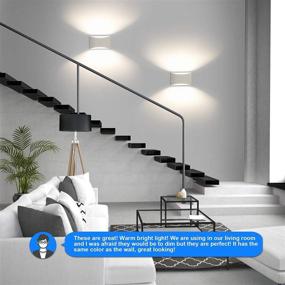 img 3 attached to 🔦 Set of 2 Aluminum Modern LED Wall Sconces - 15W 3000K Warm White Up and Down Lighting Fixture Lamps for Stairway, Bedroom, Hallway, Basement, Cafes - Wall-Mounted/Plug-In Design with 4 G9 Bulbs Included