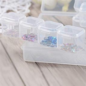 img 2 attached to 📦 NAHAO Plastic Jewelry Organizer Container - Mini Storage Box with 28 Grids for Beads, Jewelry, Tools, Pill and Fishing Lures - Clear Plastic (2 Pack)