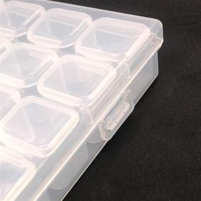 img 1 attached to 📦 NAHAO Plastic Jewelry Organizer Container - Mini Storage Box with 28 Grids for Beads, Jewelry, Tools, Pill and Fishing Lures - Clear Plastic (2 Pack)