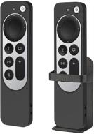 2021 apple tv 4k silicone case & siri remote protective cover set - 2 pack (black with remote holder) logo