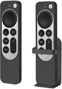 img 4 attached to 2021 Apple TV 4K Silicone Case & Siri Remote Protective Cover Set - 2 Pack (Black with Remote Holder)