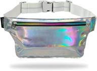 🌈 holographic rave fanny packs by fitter's niche: sleek waist belt for festival parties, trendy metallic raver bum bags logo