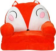 🦊 lzttyee kids sofa 2 in 1 flip open fox cartoon plush sofa - ideal for playroom, living room, and bedroom логотип