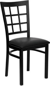 img 4 attached to 🪑 Enhanced SEO: Flash Furniture HERCULES Series Black Window Back Metal Restaurant Chair - Black Vinyl Seat